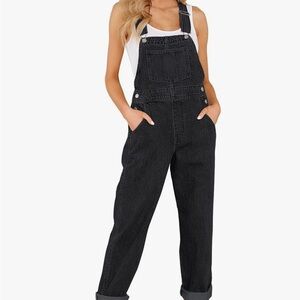 Women's Black Denim Overalls